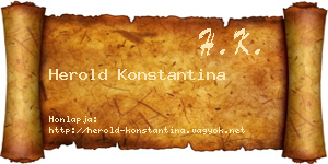 Herold Konstantina névjegykártya